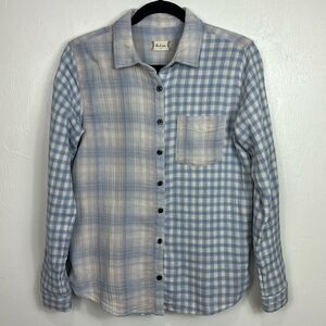 Altar'd State Multi-Pattern Peri Blue Button Down Shirt Size S